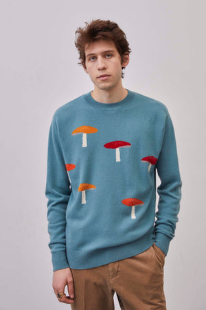 Leret-Cashmere-Crewneck-Sweater,-No-50-Teal-Mushroom