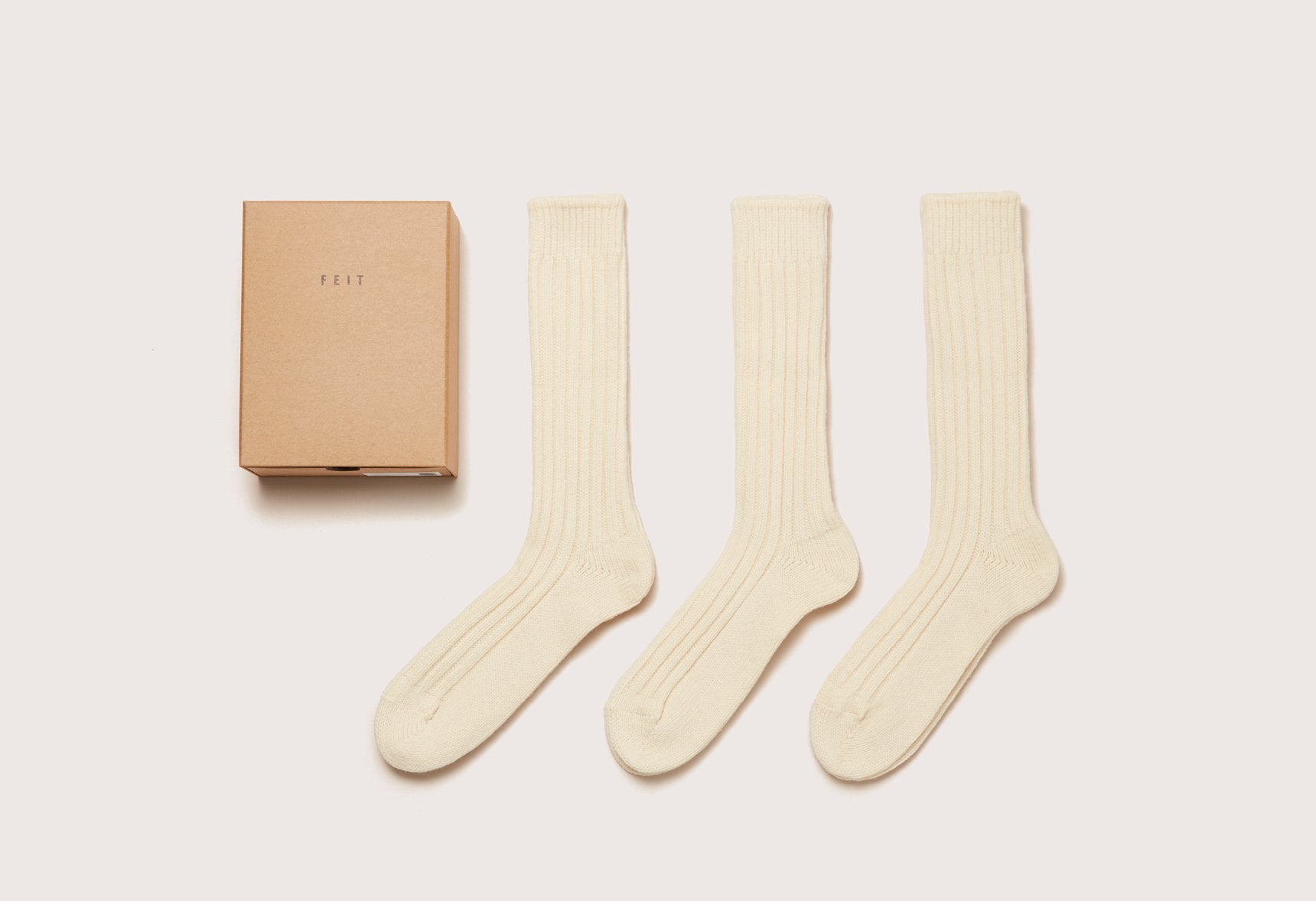 Feit-Wool-Socks-(Pack-of-3)-Natural