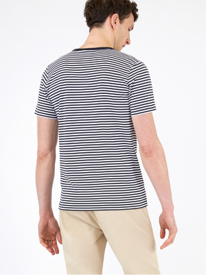 Sunspel-Short-Sleeve-Classic-Crew-Neck-T-Shirt,-White/Navy-English-Stripe