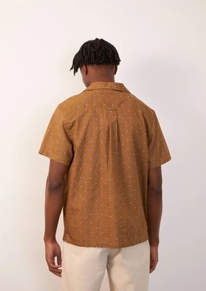 De-Bonne-Facture-Short-Sleeve-Cotton-Voile-Shirt-Brown-Polka-Dot