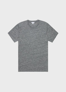 Sunspel-Short-Sleeve-Linen-Crew-T-Shirt-Mid-Grey-Melange